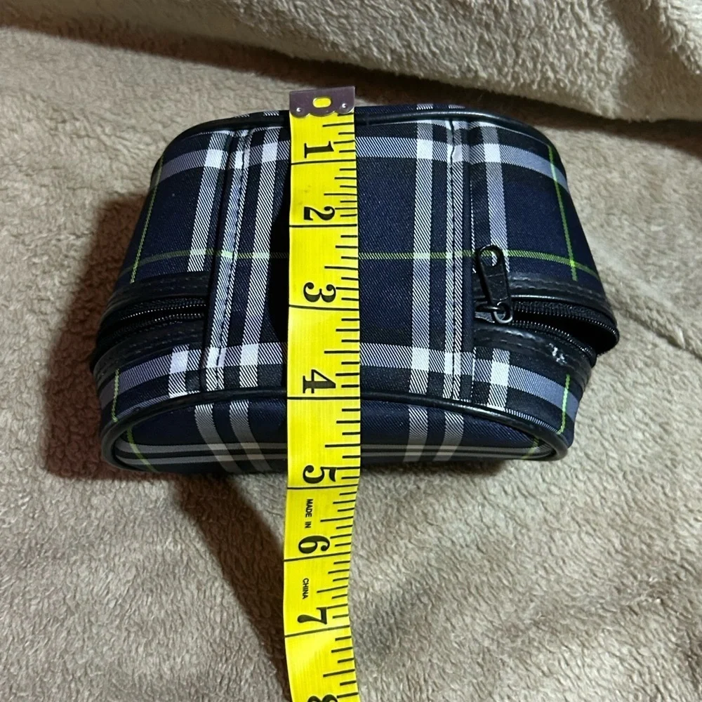 Burberry Authentic Small Blue Plaid Make Up Bag
